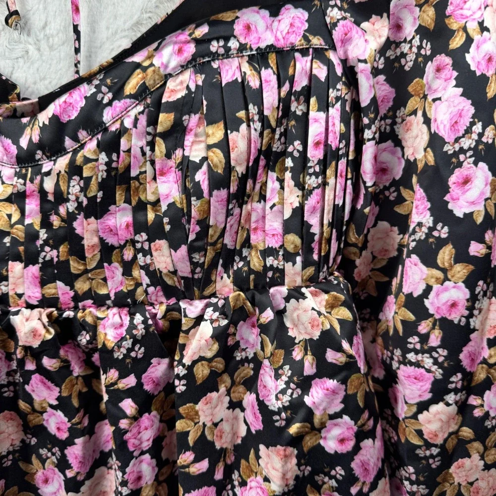 NEW NWT Love & Lemons Kate Mini Dress Floral Babydoll‎ Medium Satin Coquette